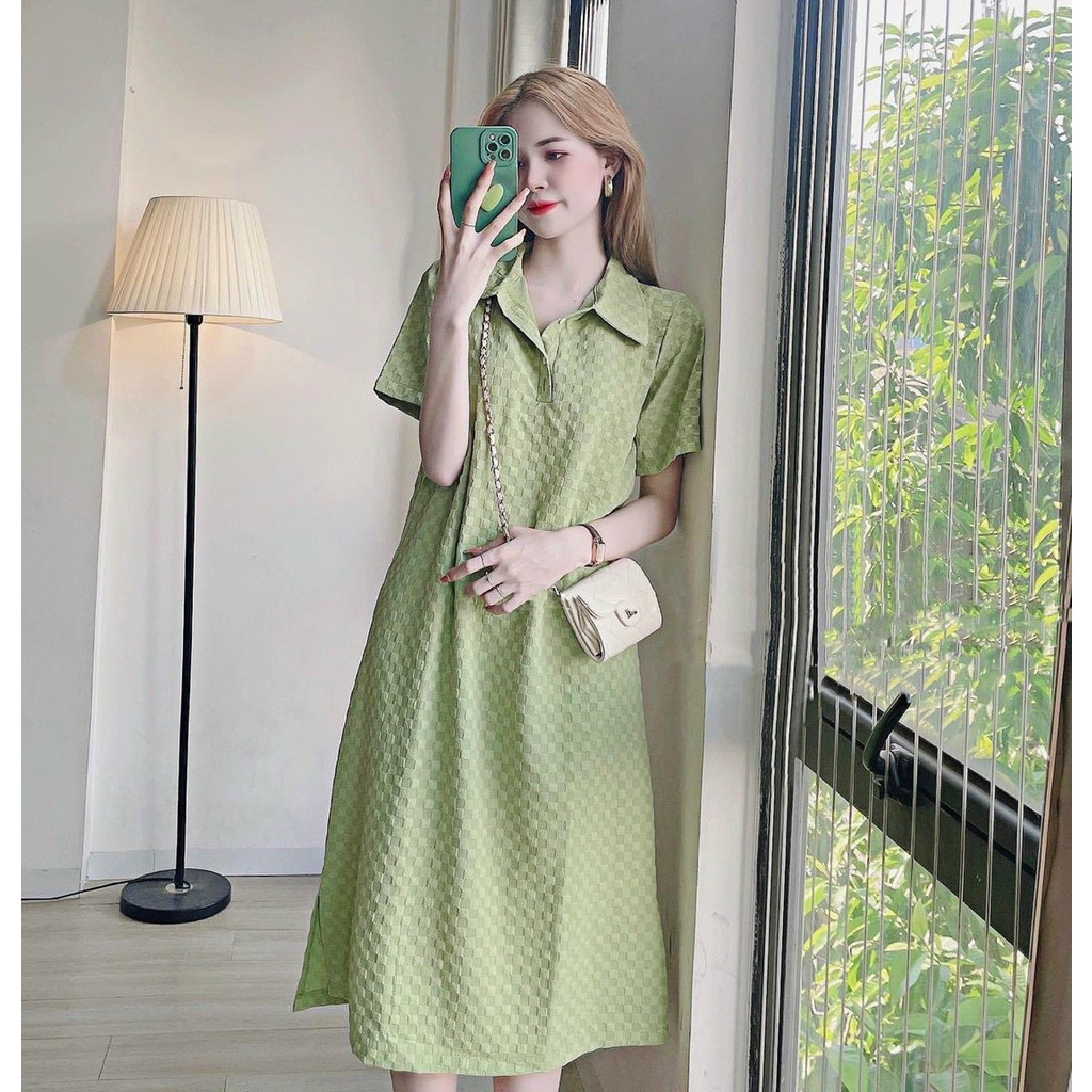 Váy bầu sơ mi thời trang thiết kế vải voan lụa hoa freesize từ 45 đến 70kg-đầm bầu dáng dài mặc bầu và thời trang