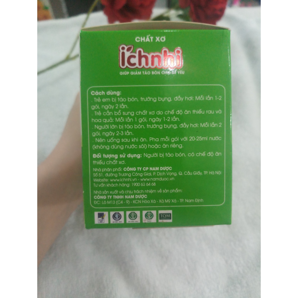 Chất xơ ích nhi, cốm chất xơ hòa tan cho bé, giảm táo bón, đầy hơi, chướng bụng, khó tiêu (hộp 20 gói)