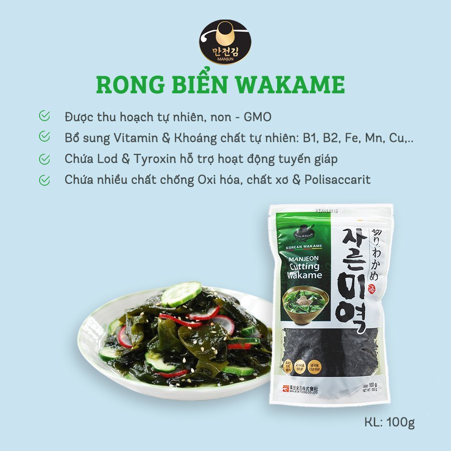 [Date 9.2023] Rong Biển Nấu Canh Wakame Manjun 100g
