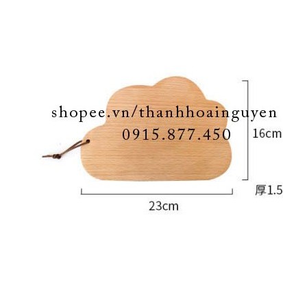 Khay gỗ sồi nguyên tấm hình đám mây xinh xắn đựng đồ tráng miệng ăn sáng Breadboand decor chụp ảnh