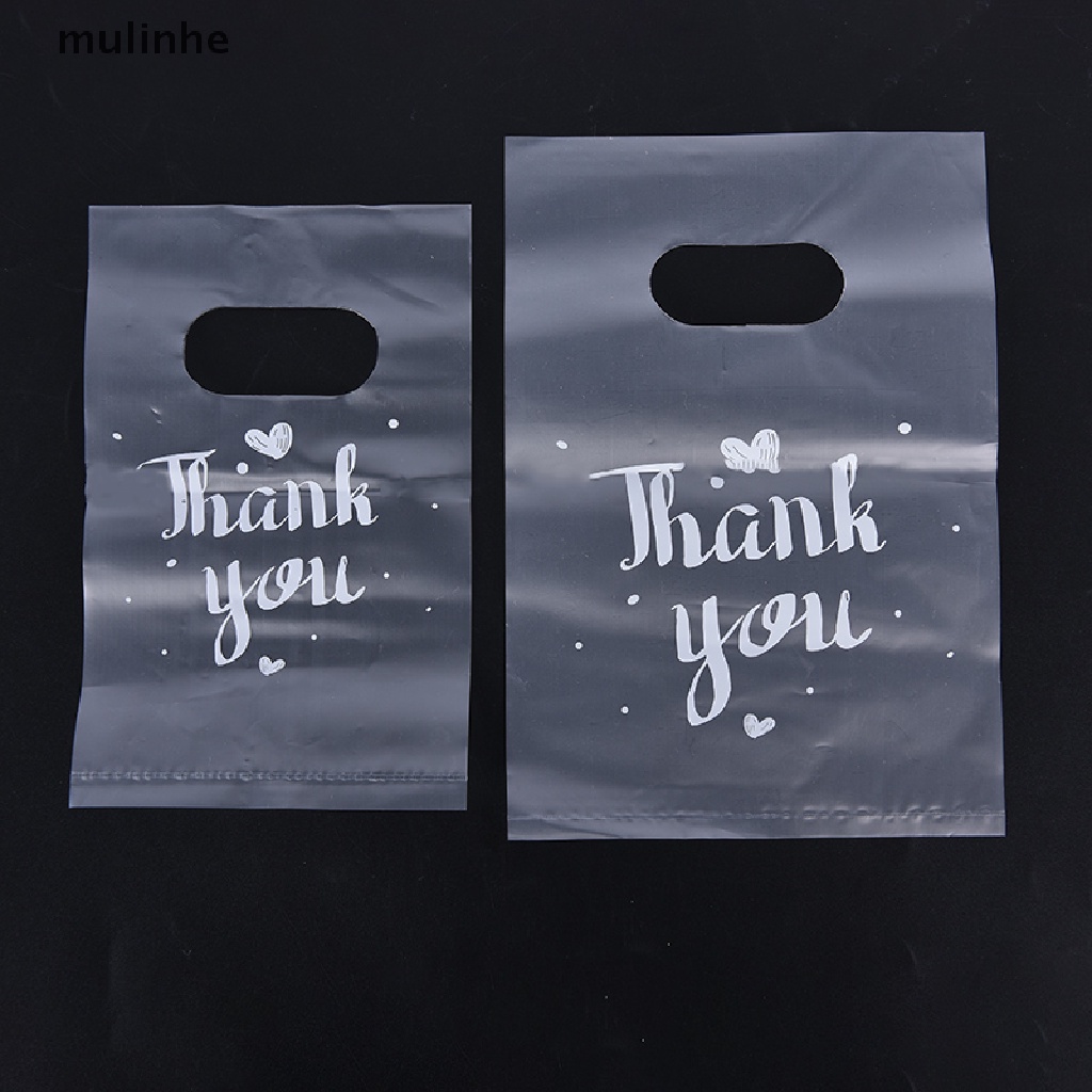 Set 100 Túi Nhựa Mini In Chữ Thank you Dùng Để Đựng Kẹo Cưới