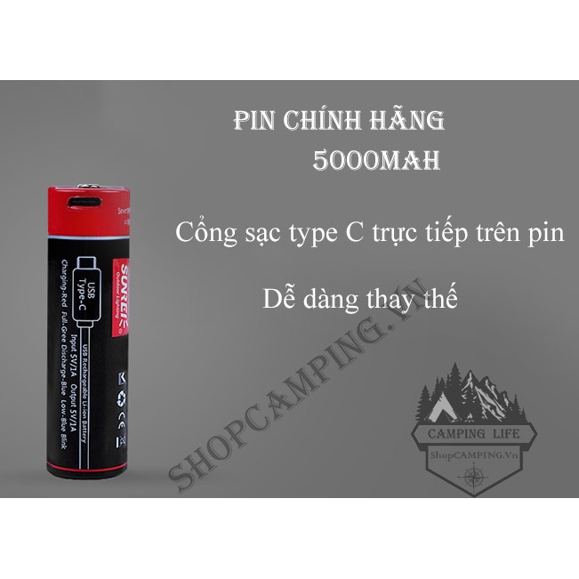 Đèn cắm trại dã ngoại cao cấp Sunrei Hoshino thời gian pin lên đến 216 giờ