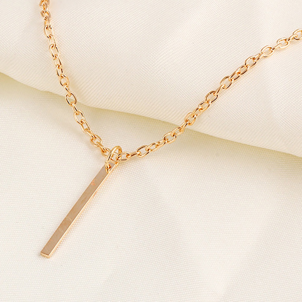 Dây Chuyền Mặt Hình Thanh Kim Loại Thiết Kế Đơn Giản Dành Cho Phụ Nữ
