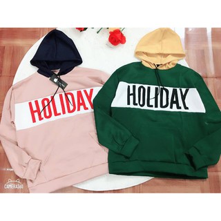 Áo nỉ mũ holiday hs.