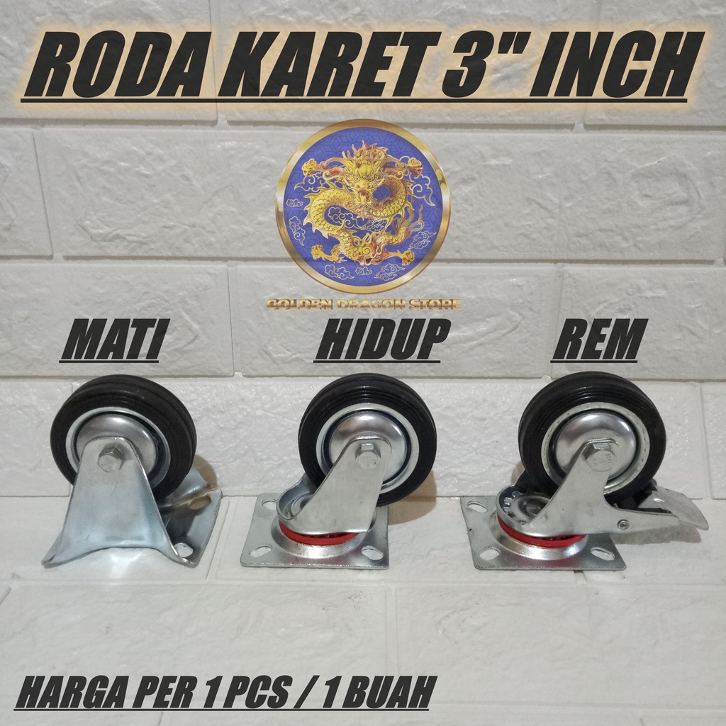 Bánh Xe Cao Su / Bánh Xe Đẩy / Bánh Xe 3 Inch