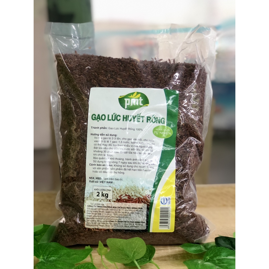 Gạo lứt Phú Minh Tâm - Túi 1KG - 2KG - 2 Loại - Lứt Xanh Và Lứt Huyết Rồng - Gạo Lứt Ngon - Ăn Kiêng
