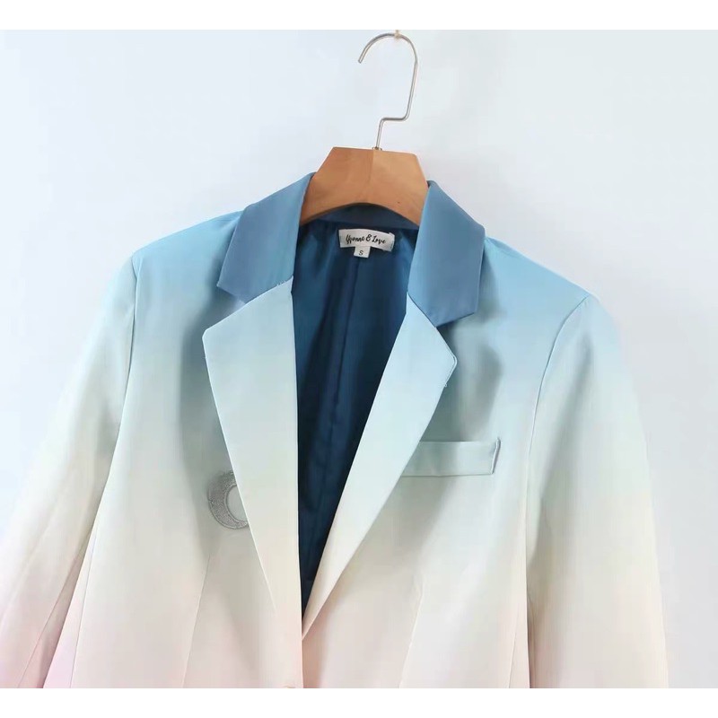 Vest blazer tay dài màu ombre tqxk