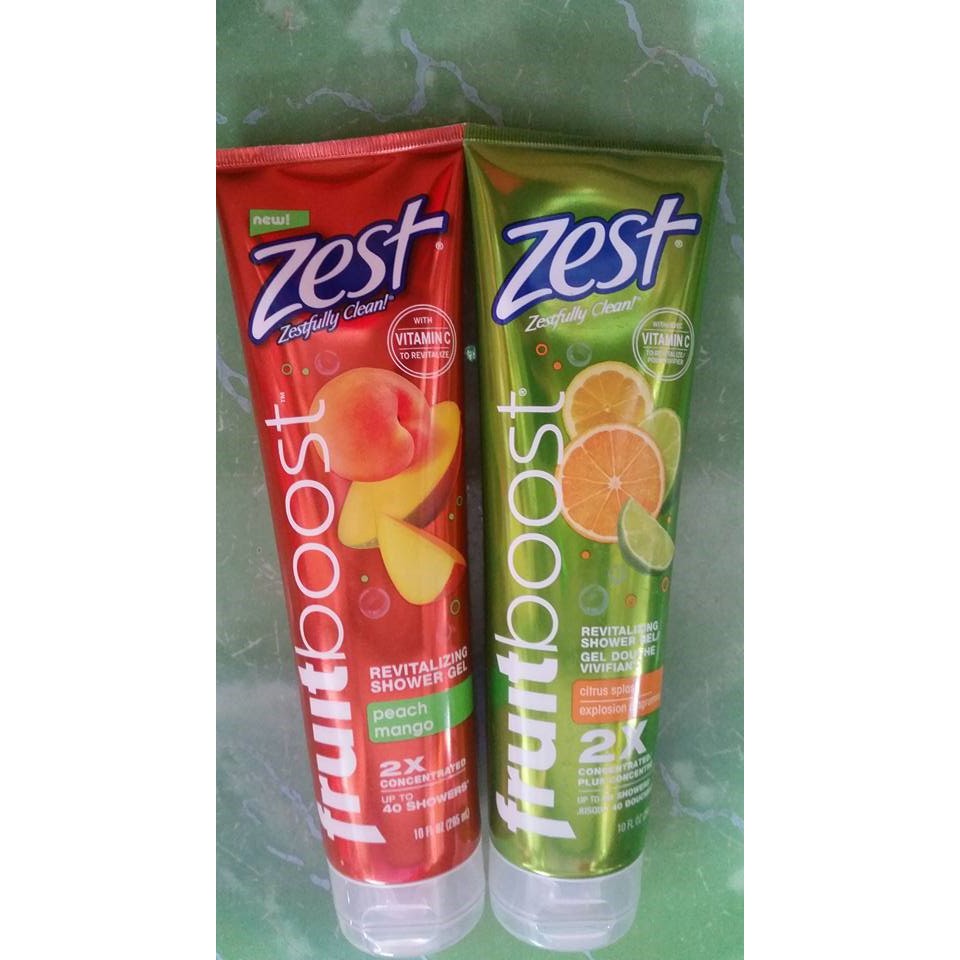 Combo 2 chai Sữa Tắm Zest Fruitboost Revitalizing Shower Gel Của Mỹ 295ml