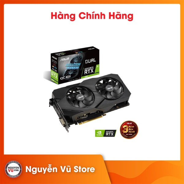 Card màn hình Asus DUAL RTX 2060-O6G EVO (6GB GDDR6, 192-bit, DVI+HDMI+DP, 1x8-pin) - Hàng chính hãng