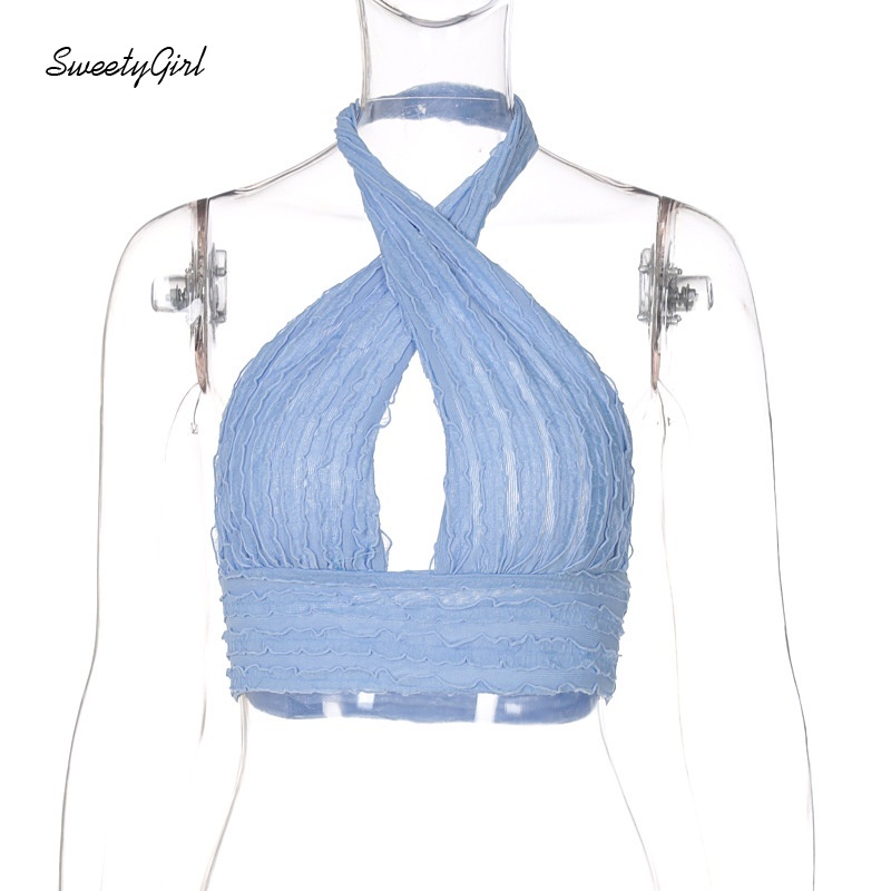 Áo tank top hở lưng màu trơn dáng ôm thời trang quyến rũ xinh xắn cho nữ