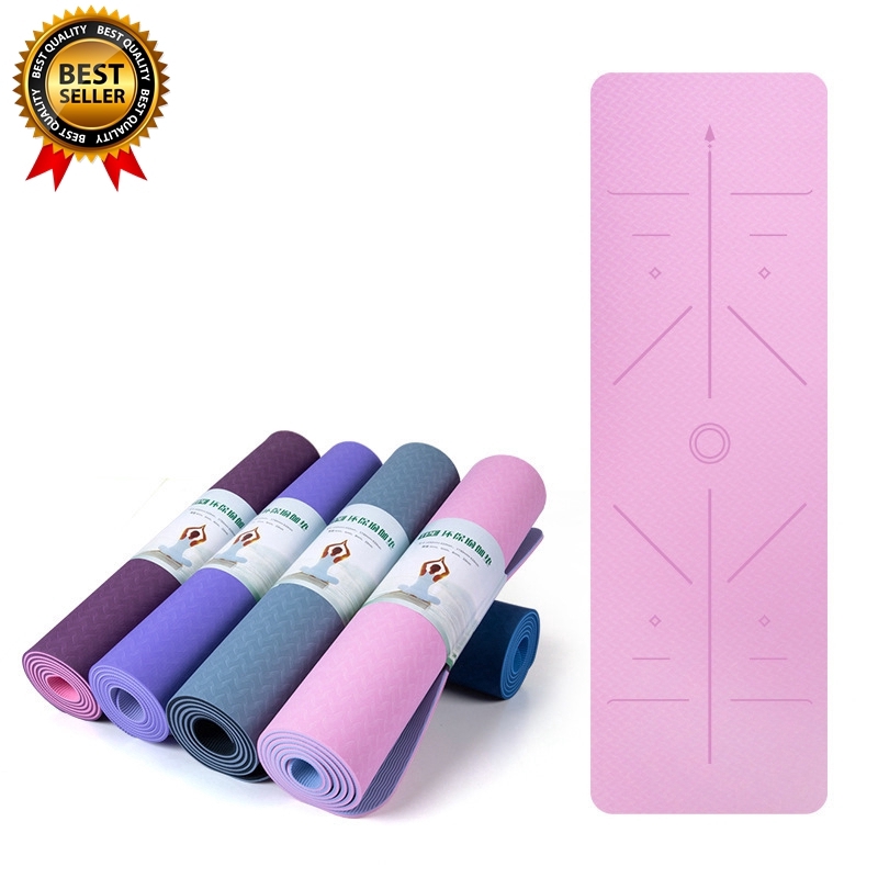 Thảm tập yoga chống trượt dày 6mm chuyên dụng cho nữ mới bắt đầu