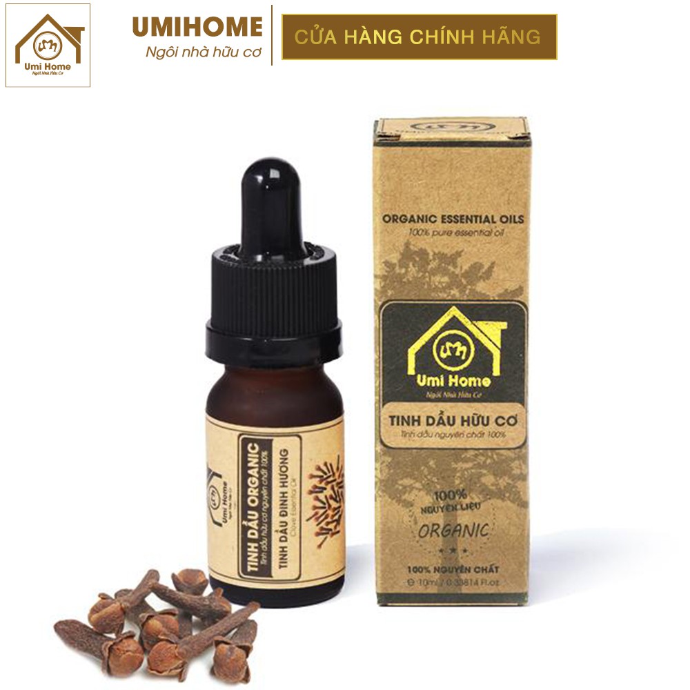 Tinh dầu Đinh Hương thơm phòng hữu cơ UMIHOME nguyên chất 10 ml- Giảm mệt mỏi, thư giãn, dưỡng ngăn rụng tóc và dưỡng da