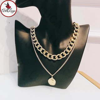 Dây Chuyền Hợp Kim Mặt Hình Đồng Xu "Vòng Cổ Dây Xích"