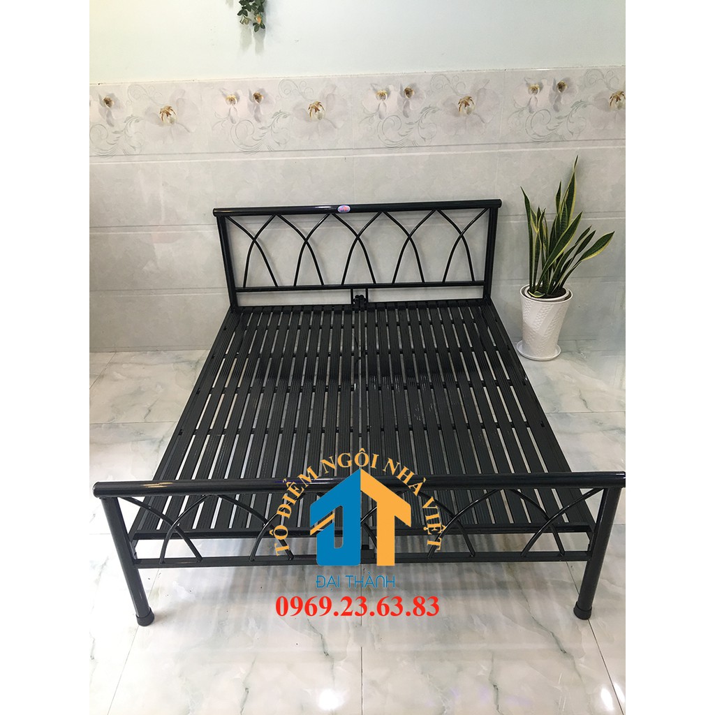 [Mã LIFEBKA5 giảm 10% tối đa 1 Triệu đơn 500k] Giường sắt cao cấp 1m6 -2m bảo hành 2 năm Dt 02