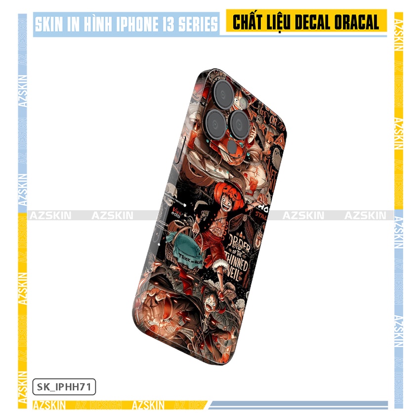 Miếng Dán IPhone 13 Mini/13/13 Pro/13 Pro Max One Piece |SK_IPHH71| Film Oracal Nhập Khẩu, Cán PVC, Full Lưng Viền Máy