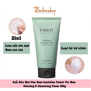 Sữa Rửa Mặt Kiềm Dầu Cho Nam Innisfree Forest For Men Shaving & Cleansing Foam 150g