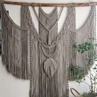 Mành Macrame lớn phối màu treo tường trang trí