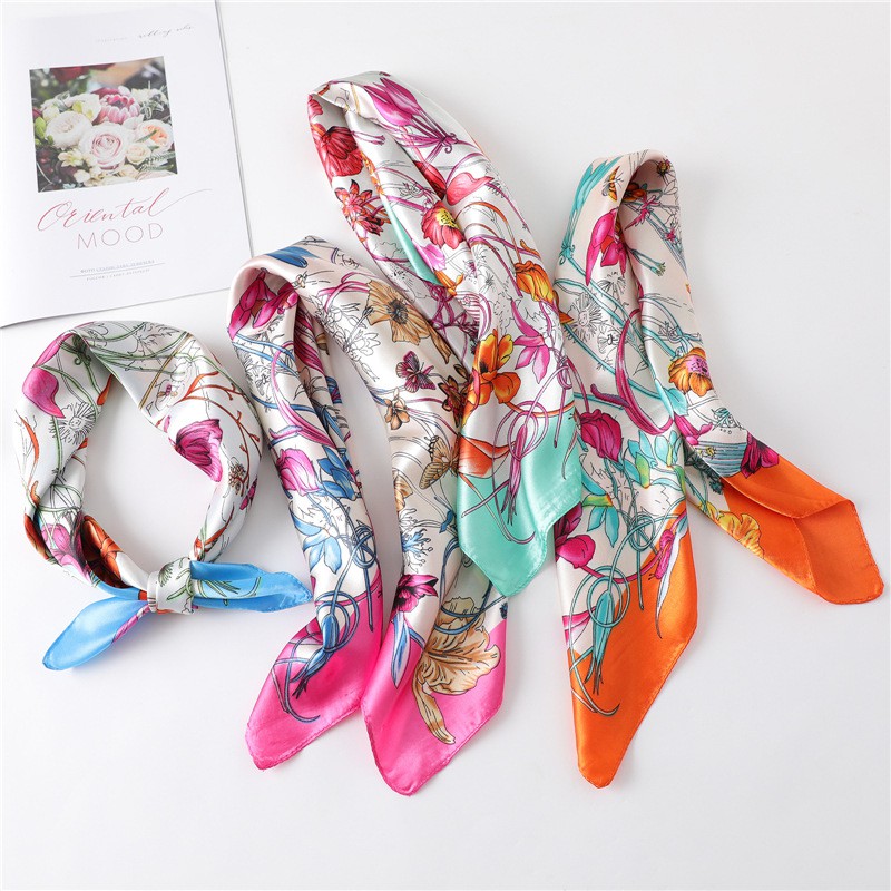 Khăn bandana quàng cổ turban lụa vuông ,khăn bandana đội đầu thời trang A12