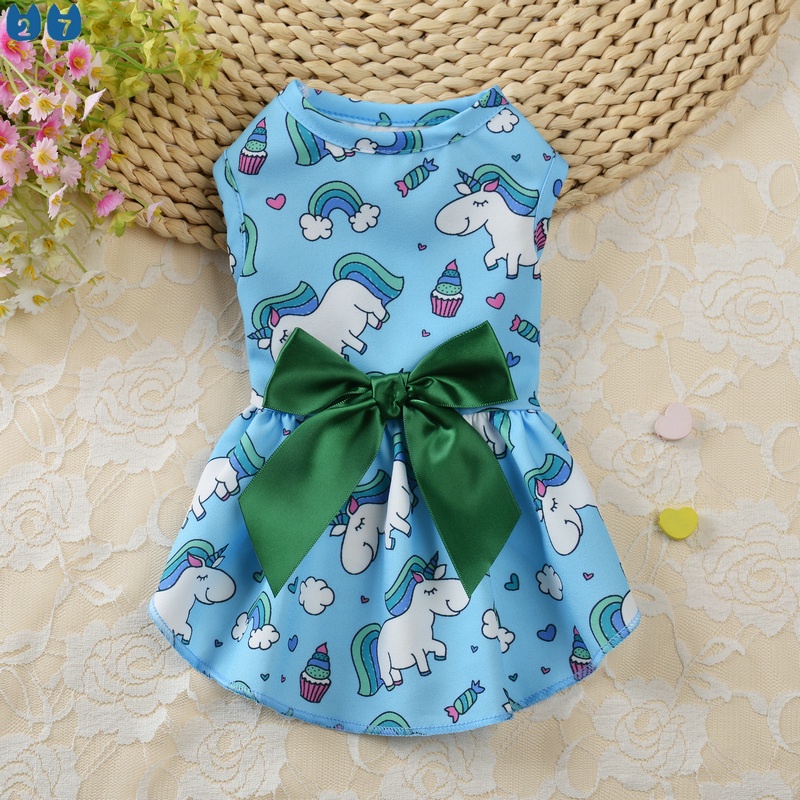 Đầm Chấm Bi Cổ Thắt Nơ Thời Trang Cho Thú Cưng 27