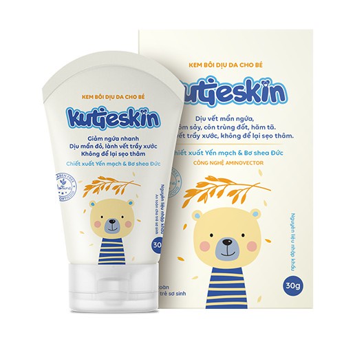 KUTIESKIN- Bộ sản phẩm chăm sóc làn da cho bé ( dịu da, mẩn ngứa, hăm, dưỡng ẩm, chàm )