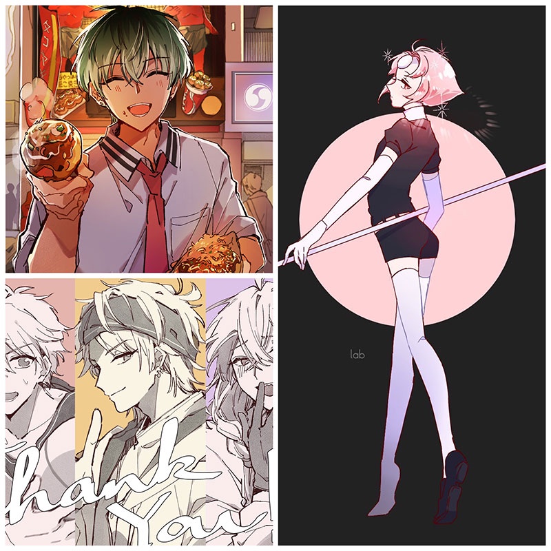 Print hình A6 A5 giấy cứng BTS, Kagerou Project, Ensemble Stars, Hypnosis Mic
