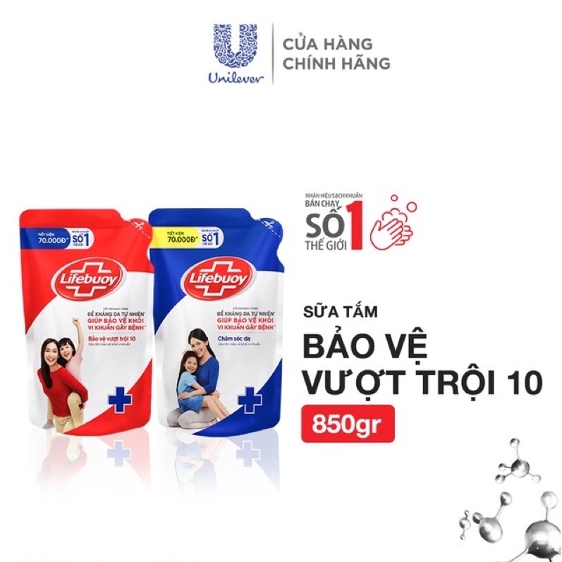 Sữa tắm Lifebuoy túi 850g( tiết kiệm)hàng mới về (giá rẻ)