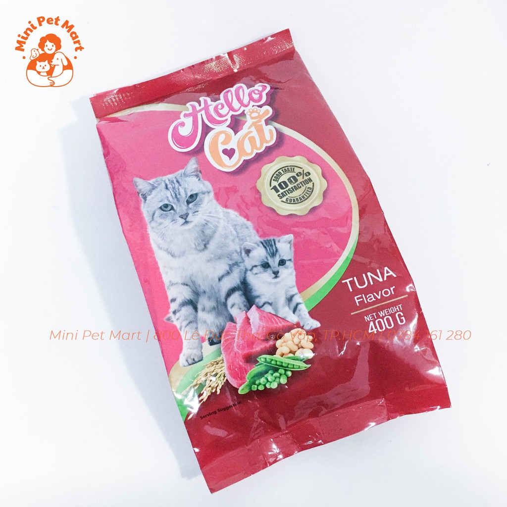 Thức ăn hạt cho mèo trưởng thành và mèo con HELLO CAT 400g - Vị cá ngừ