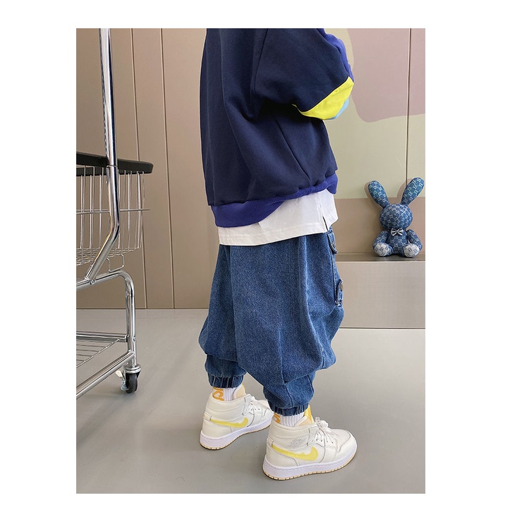 [Babycat] Hàng Có Sẵn Quần Yếm Jean Xuân Thu Phong Cách Nhật Bản Hàn Quốc Cho Bé Trai