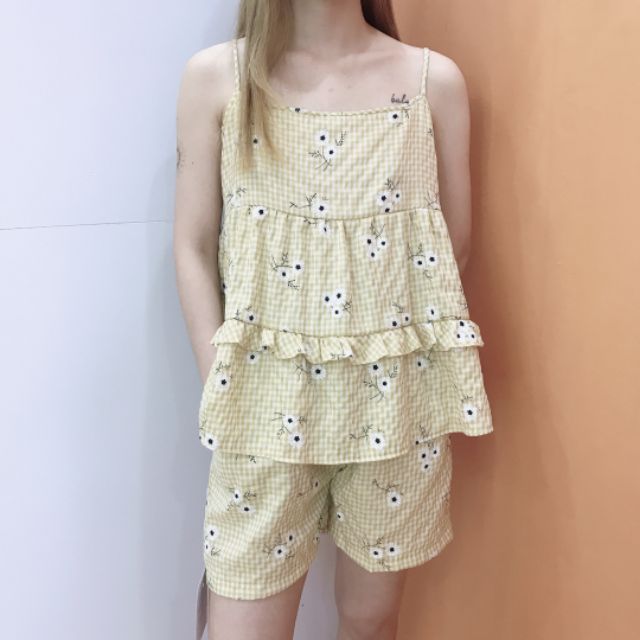 Bộ hai dây mặc nhà chất đũi