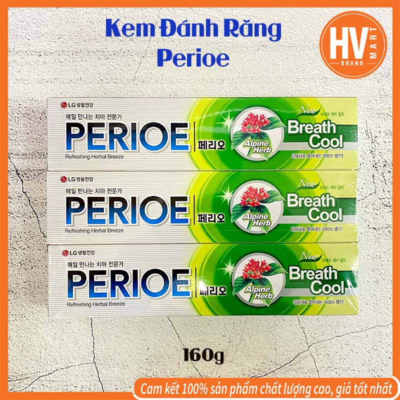 Kem Đánh Răng Perioe Breath Cool Của LG Hàn Quốc 160g. 페리어 브레쓰케어알파