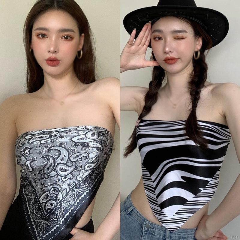 Áo Lửng Hai Dây In Họa Tiết Quyến Rũ Dành Cho Nữ