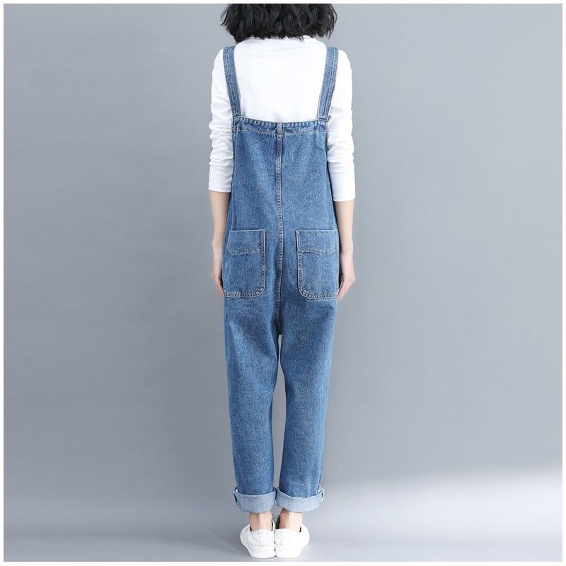 [ORDER] Quần yếm jean nữ bigsize màu xanh trẻ trung (fit 80kg) - Có ảnh thật | BigBuy360 - bigbuy360.vn