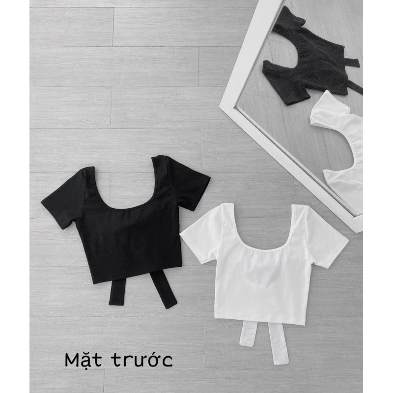 🍒ÁO_CROPTOP_NƠ_LƯNG🥑