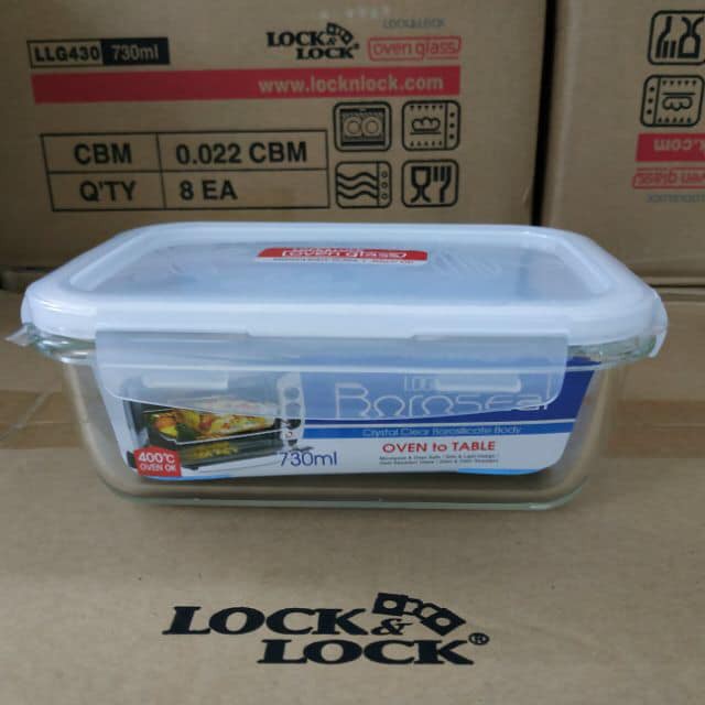 Bộ 2 Hộp thủy Tinh Chịu Nhiệt Lock&Lock LLG430 730ml