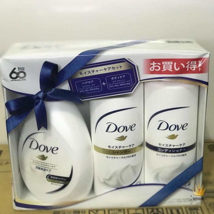 Dầu Gội Đầu Dove Nhật (Set 3 Gội-Xả-Tắm) 500ml