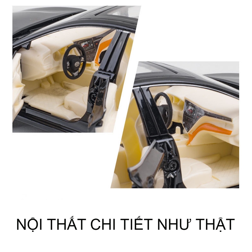 Xe mô hình Toyota Camry chất liệu hợp kim tỉ lệ 1:24 có thể mở được 4 cánh cửa, cốp sau và nắp capo, có đèn và âm thanh