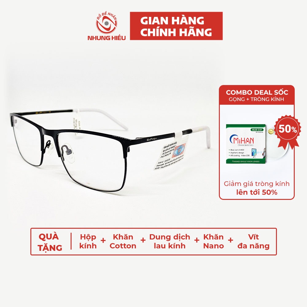 Gọng kính cận thời trang nam nữ NHUNG HIẾU chính hãng Exfash nhẹ không gỉ