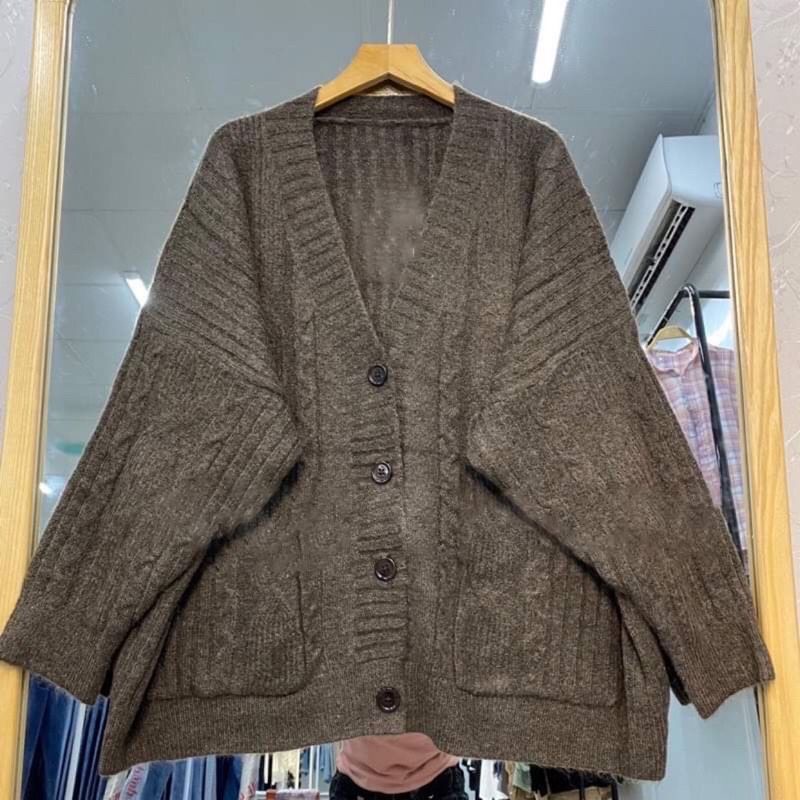 Hàng Sẵn_ Áo khoác len cardigan áo len dệt kim dày dặn phong cách Hàn