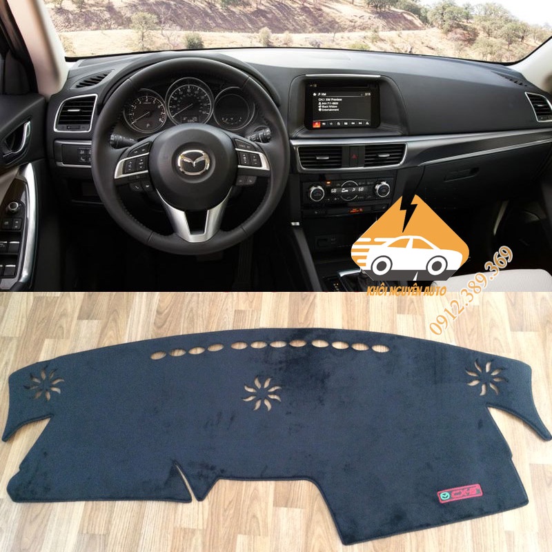 Mazda CX5 2017, 2016, 2015, 2014 Tấm Che Nắng Taplo Chống Trượt 3 Lớp CHẤT LIỆU NHUNG MỊN Loại 1 Chống Nóng Cao Cấp