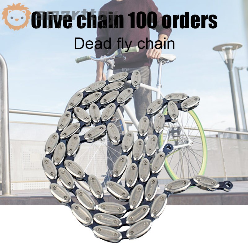 Fixed Gear Single Speeds Olive Chain Mountain Bike Road Bicycle Chain with Magic Button 100 Link