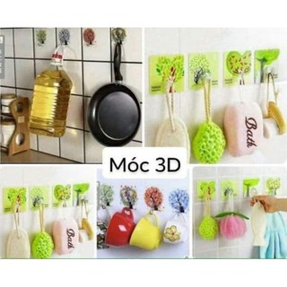 Móc dán tường 3D treo đồ chịu lực (sét 10 móc)