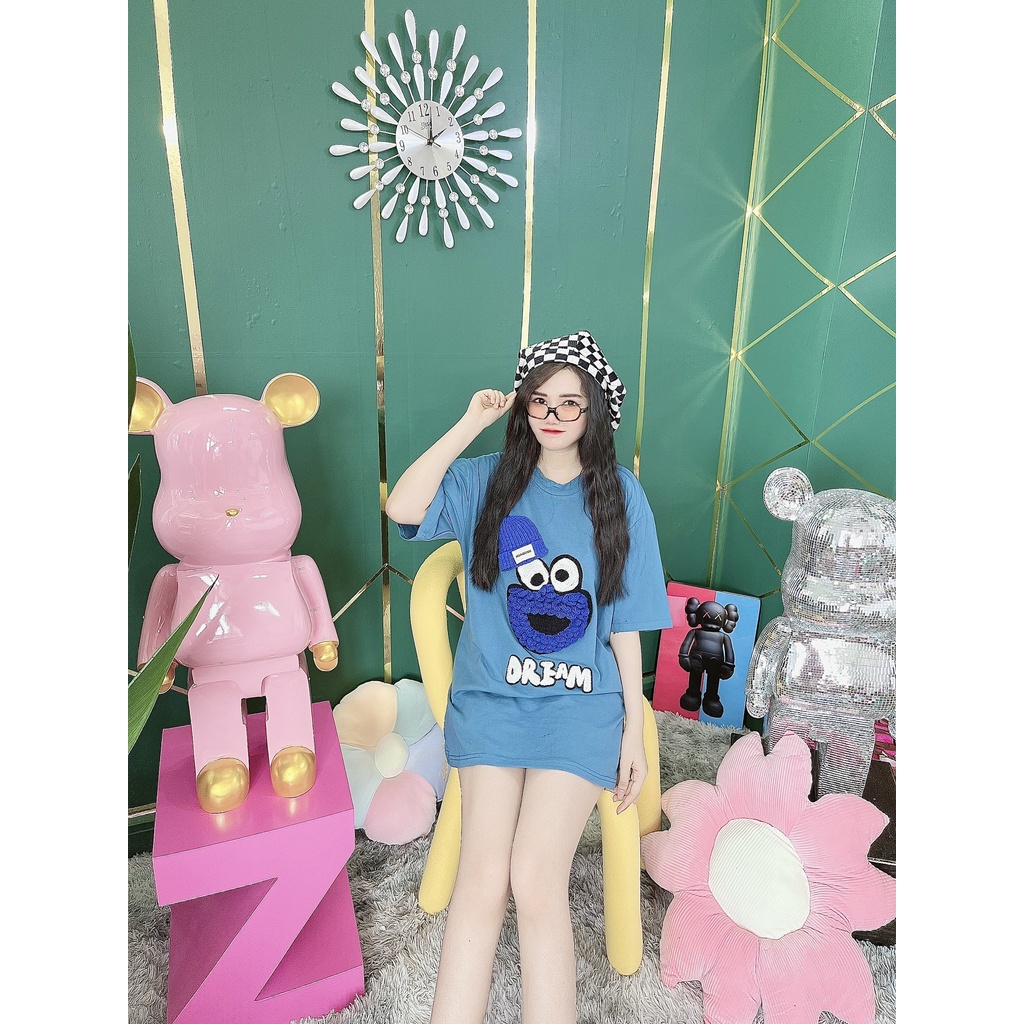 Áo Thun Hình Thêu Nổi Mặt Cười Dream Quảng Châu Cao Cấp  - AT10 | BigBuy360 - bigbuy360.vn