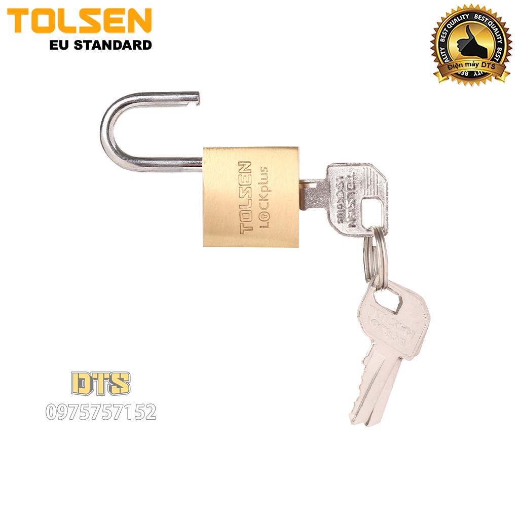Ổ khoá treo đồng bấm công nghiệp size 20mm TOLSEN, khoá bấm khoá vali siêu cứng chống cắt - Tiêu chuẩn xuất khẩu châu Âu