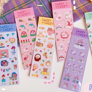 Zanmo tờ nhãn dán sticker trang trí động vật pvc dễ thương