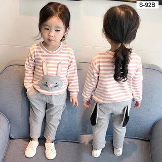 Đồ bộ nỉ tay dài bé gái