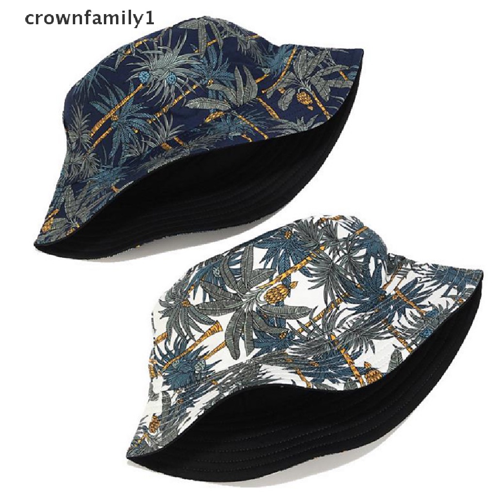 [crownfamily1] Mũ Bucket Hai Mặt Họa Tiết Hoạt Hình Graffiti Thời Trang Chống Nắng Đi Du Lịch Dành Cho Nam Và Nữ