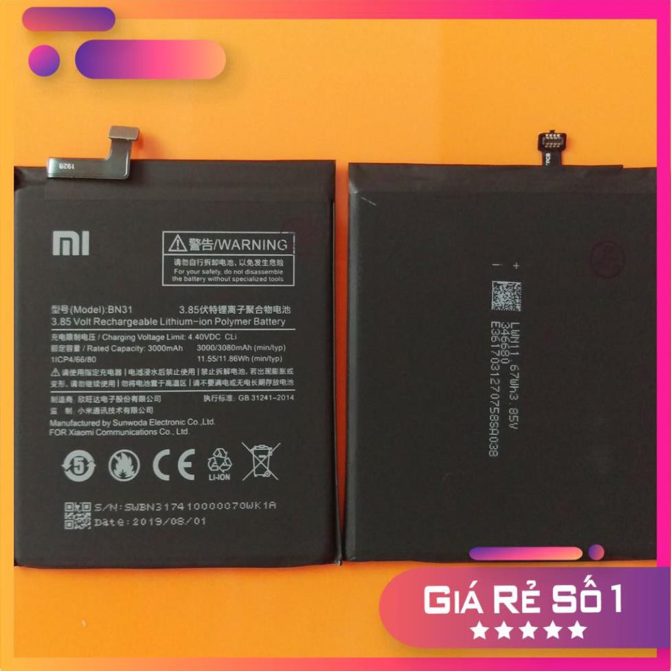 Sale giá rẻ Free ship  Pin xịn Xiaomi Mi 5X/Redmi note 5A/Redmi note 5A Prime/BN31/Mi A1 bảo hành 6 tháng