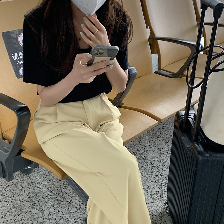 Áo thun trơn Ngắn tay nữ Áo phông nữ Cổ tròn Tay ngắn Cotton Basic Form rộng Ulzzang Hàn Quốc Thời trang | BigBuy360 - bigbuy360.vn