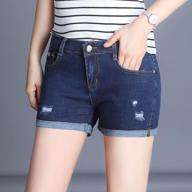 Quần shot jean nữ❤️❤️FREESHIP❤️ co giản cao cấp lai lật size 25-35 | BigBuy360 - bigbuy360.vn