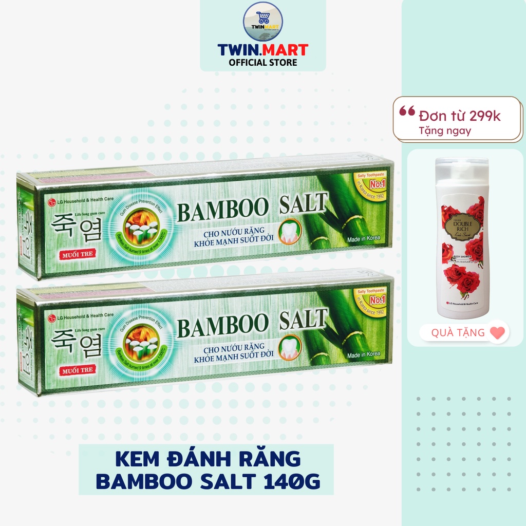 [ĐƠN 299K TẶNG SỮA TẮM 36K] Kem Đánh Răng muối tre Hàn Quốc Bamboo Salt 140g